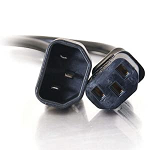 C2g/ cables to go C2G Power Cord, Short Extension Cord, Power Extension Cord, 16 AWG, Black, 6 Feet (1.82 Meters), Cables to Go 29967 Black 6 Feet C14 to C13 16AWG Cord
