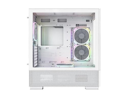 Montech Sky Two, Dual Tempered Glass, 4X PWM ARGB Fans Pre-Installed, ATX Gaming Mid Tower Computer Case, Type C, High Airflow Performance- White SKY TWO (WHITE)