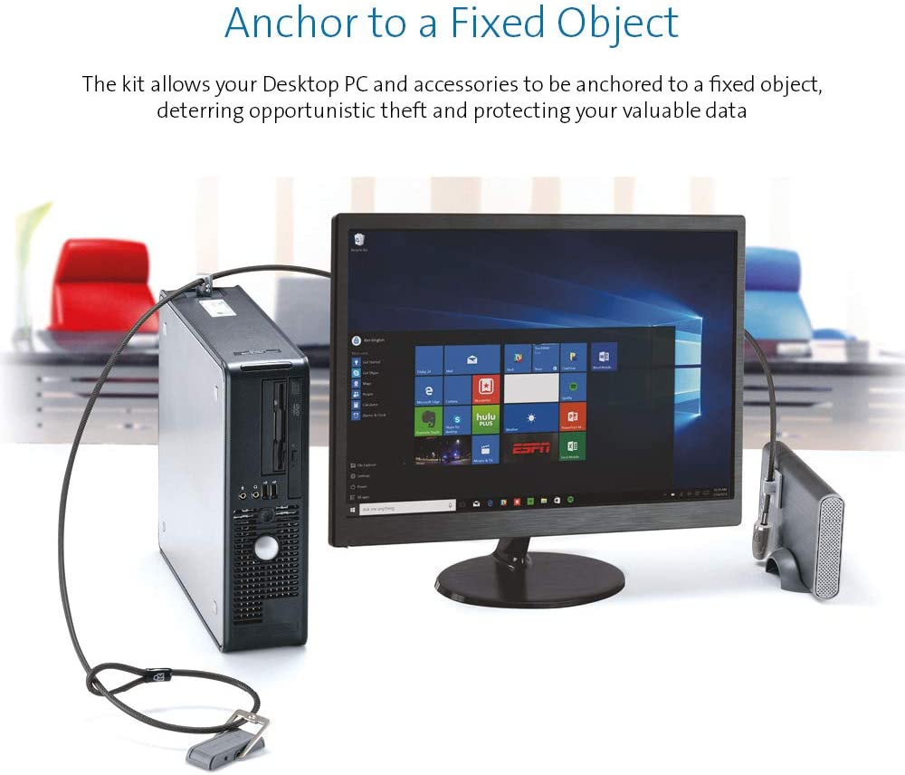 Kensington Desktop &amp; Peripherals Locking Kit 2.0, Black (K64424WW)