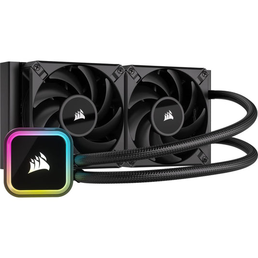 Corsair iCUE H100i RGB Elite Liquid CPU Cooler (16 Dynamic RGB LEDs, 120mm AF Elite Series FDB Fans, 240mm Radiator, iCUE Software Compatible, LGA 1700, 1200, 115X, 2066, and AM4 Sockets) Black 240mm Radiator ELITE Cooler