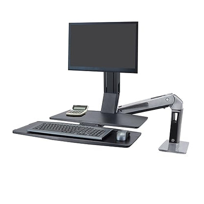 Ergotron – WorkFit-A LD Single Monitor Standing Desk Converter, Sit-Stand Workstation for Tabletops – 5 to 15 lbs, Level Keyboard Tray 5-15 lbs Level Keyboard Tray