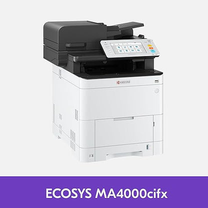 KYOCERA ECOSYS MA4000cifx All-in-One Color Laser Printer (Print/Copy/Scan/Fax), 42 ppm, 1200 dpi, Gigabit Ethernet & HyPAS Capable, 7 inch Touchscreen Panel, Dual Scan Document Processor