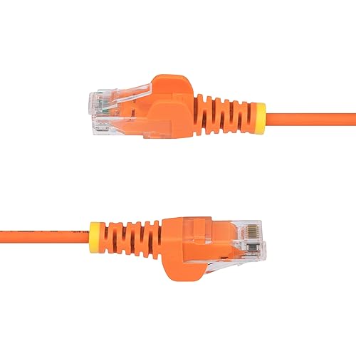 StarTech.com 10ft Orange Slim CAT6 Ethernet Cable, Snagless RJ45, LSZH, 28AWG Pure Bare Copper, Slim Network Patch Cable/Cord