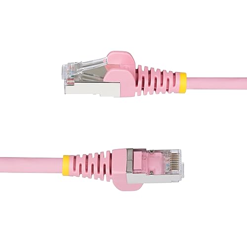 StarTech.com 5ft Pink CAT6a Ethernet Cable, Snagless RJ45, 10GbE, 100W PoE++, S/FTP, 500MHz, 27AWG Pure Bare Copper, LSZH