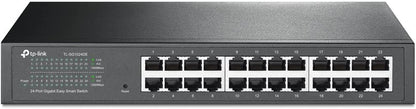 TP-Link 24 Port Gigabit Switch | Easy Smart Managed | Plug &amp; Play | Limited Lifetime Protection | Desktop/Rackmount | Sturdy Metal w/ Shielded Ports | Support QoS, Vlan, IGMP &amp; LAG (TL-SG1024DE) 24 Port w/ Enhanced Features