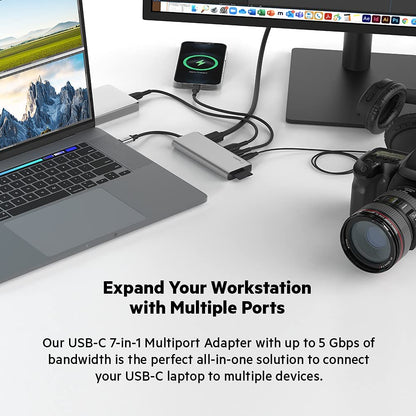 Belkin USB C Hub, 7-in-1 MultiPort Docking Station - USB C Docking Station for MacBook &amp; Windows - 85W USB-C Power Delivery 3.0, 4K HDMI 1.4, 2x USB-A 3.0, SD 3.0, Micro SD 3.0, &amp; 3.5mm Audio Jack 7-in-1 USB-C Hub Adapter Dock