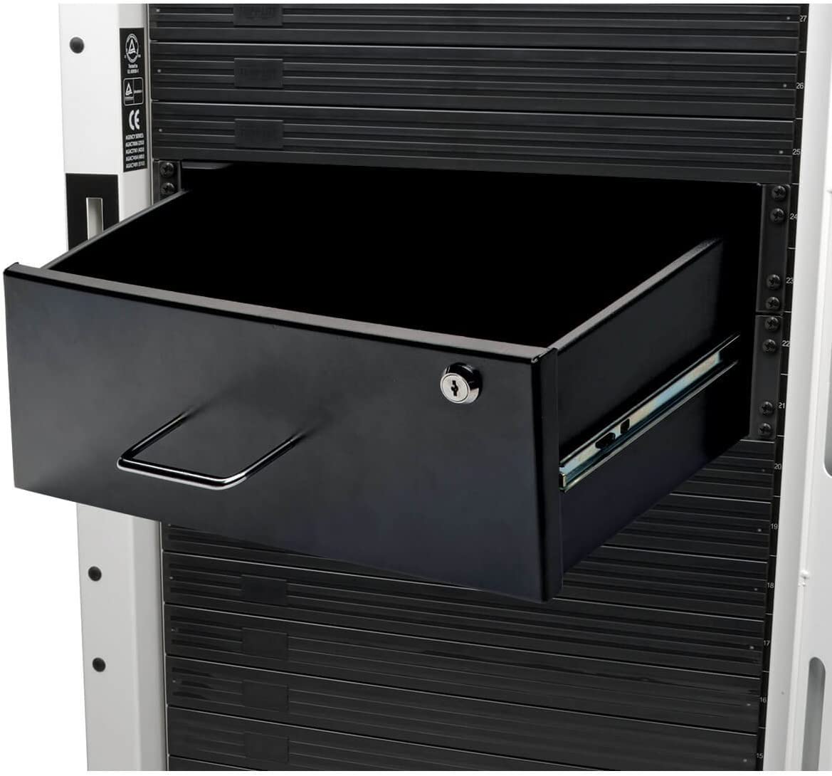 Tripp Lite 4U Locking Rackmount Storage Drawer Rack Enclosures/ Open Frame 2-Post or 4-Post (SRDRAWER4U),Black