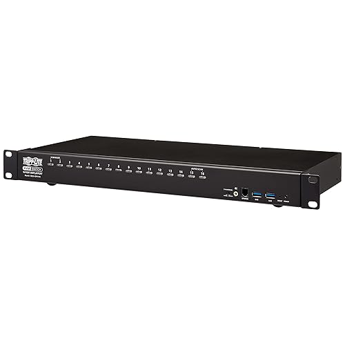 Tripp Lite DisplayPort/USB KVM Switch 16-Port Audio/Video 4K 60Hz 1URM (B024-DPU16) DisplayPort 16-Port