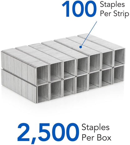 Swingline Staples, Heavy Duty, 5/8" Length, 20-120 Sheet Capacity, 100/Strip, 2500/Box, 1 Pack, Light Touch (90009)