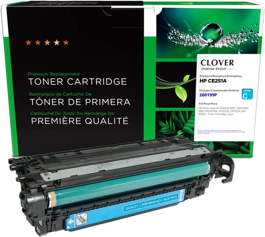 Clover imaging group Clover Remanufactured Toner Cartridge Replacement for HP CE251A (HP 504A) | Cyan Cyan 7,000