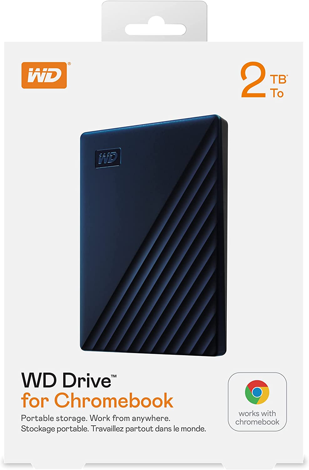 Western digital WD Drive for Chromebook 2TB, Portable Hard Drive with SuperSpeed USB-A Cable