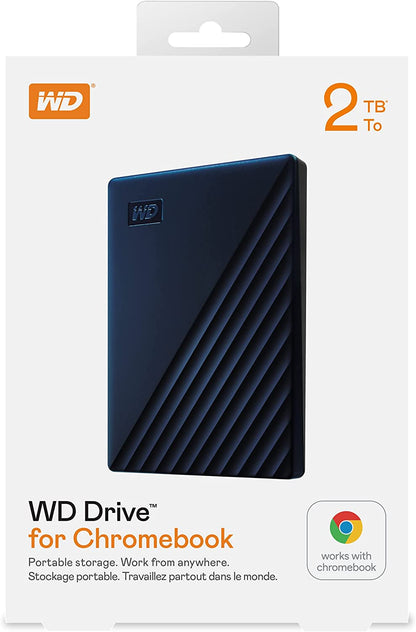 Western digital WD Drive for Chromebook 2TB, Portable Hard Drive with SuperSpeed USB-A Cable