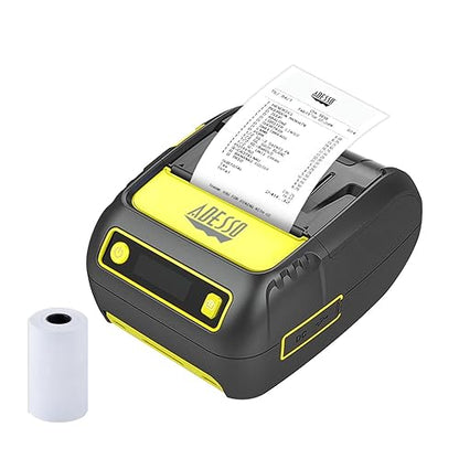ADESSO NuPrint 220B Portable Bluetooth Thermal Printer - 2" (58mm) Width, High-Speed Printing Up to 90mm/s, USB Compatible, Includes Thermal Paper and Power Cable