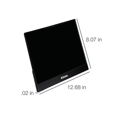 Verbatim Portable Monitor 14 USB-C HDMI Full HD 1080p IPS Display with Adjustable Kick Stand for Laptops and Gaming Consoles 14 Non - Touchscreen