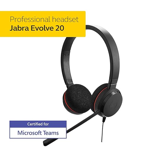 Jabra Evolve 20 Microsoft Lync Stereo Headset MS Stereo