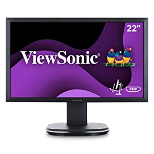 ViewSonic VG2249 22 Inch 1080p Ergonomic LED Monitor with HDMI DisplayPort and DaisyChain for Home and Office, Black 22-Inch
