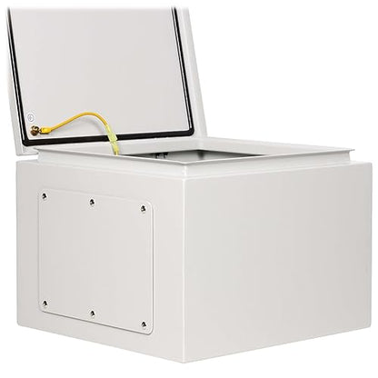 Tripp Lite Outdoor Steel Industrial Electrical Enclosure Junction Lock Box, 14 x 14 x 6, Gray, Weather & Dust Resistant, UL Certified NEMA 4 Compliant, Mounting Plate, 5-Year Warranty (SRIN414146)