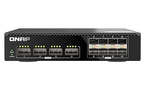 QNAP QSW-M7308R-4X-US 12-Port Half-Width Rackmount 100GbE Managed Switch, Cost-Optimized for Enterprise IT