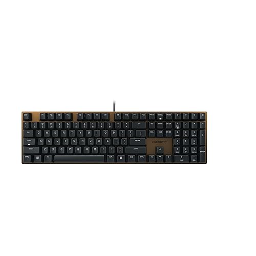 Cherry KC 200 MX Mechanical Office Keyboard with New MX2A switches. Modern Design with Metal Plate Frame. (Bronze W/MX2A Silent Red Switch)