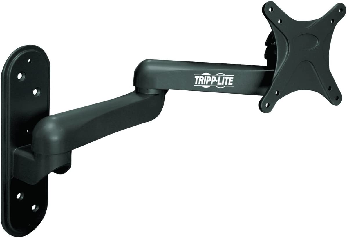 Tripp Lite Swivel/Tilt Wall Mount with Arm for 13" to 27" TVs, Monitors, Flat Screens, LED, Plasma or LCD Displays (DWM1327SE) Black Swivel/Tilt + Arm