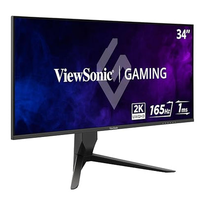 ViewSonic VX3418-2K 34" 21:9 1440p 1ms 165Hz Gaming Monitor with FreeSync Premium, Eye Care, HDMI, DisplayPort and USB