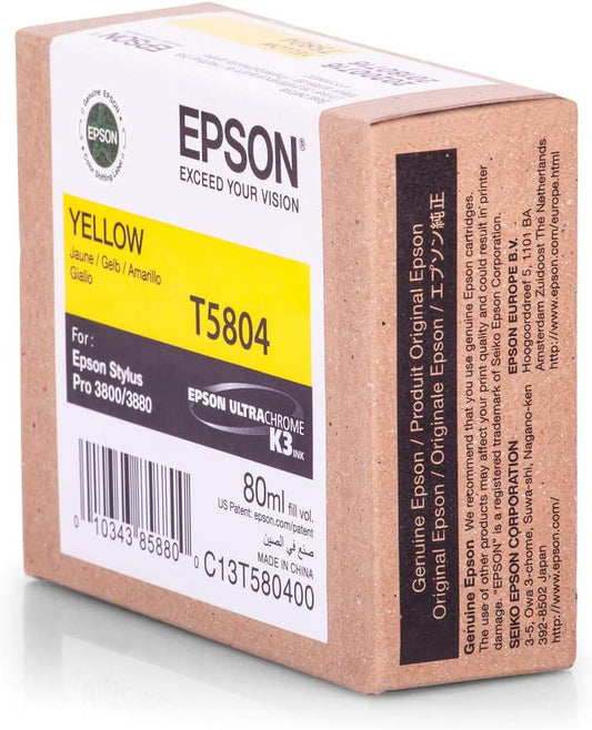 Epson T580400 UltraChrome K3 Ink, Yellow