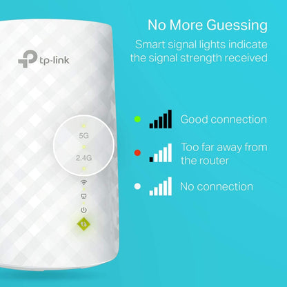 TP-Link AC750 WiFi Extender (RE220), Covers Up to 1200 Sq.ft and 20 Devices, Up to 750Mbps Dual Band WiFi Range Extender, WiFi Booster to Extend Range of WiFi Internet Connection