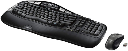 Logitech MK550 Wireless Wave Keyboard and Mouse Combo - Includes Keyboard and Mouse, Long Battery Life, Ergonomic Wave Design, Black