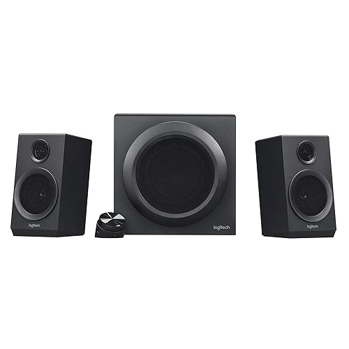 Logitech Z333 2.1 Speakers – Easy-access Volume Control, Headphone Jack – PC, Mobile Device, TV, DVD/Blueray Player, and Game Console Compatible