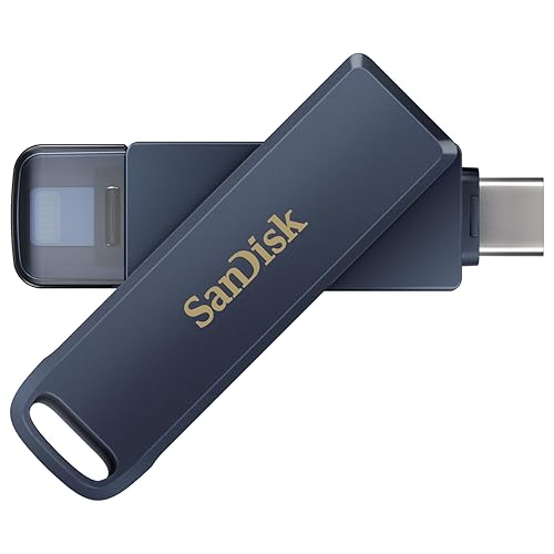 SanDisk 128GB Phone Drive for iPhone - The 2-in-1 USB for iPhone,iPad, and Computer - Flash Drive with Lightning and USB Type-C Connectors, Metallic Sky - SDIXD0N-128G-GN6NE