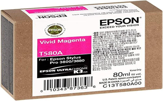 Epson T580A UltraChrome K3 Vivid Magenta Cartridge Ink