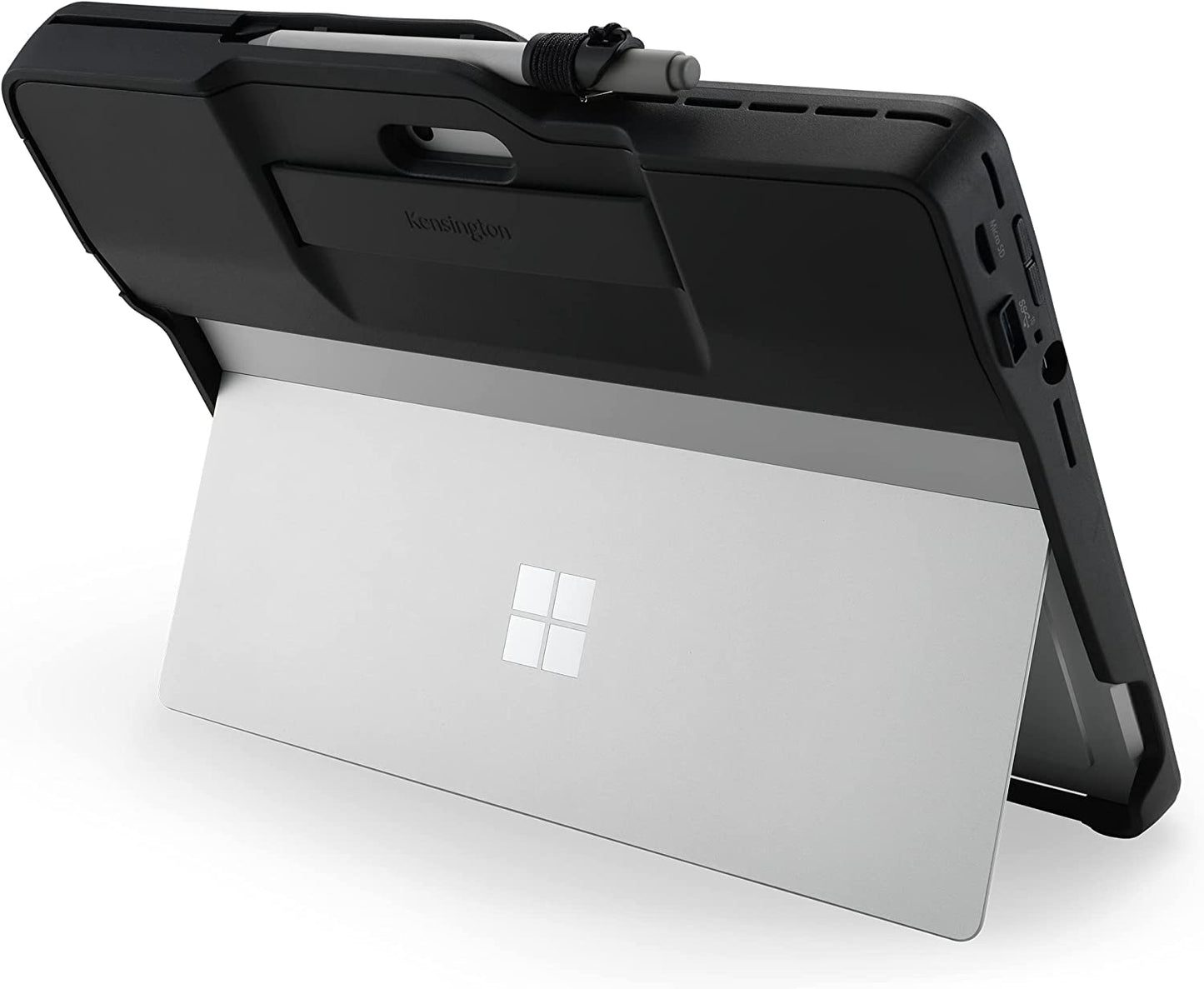 Kensington Blackbelt Rugged Case with Integrated Mobile Dock for Surface Pro 8, 60W Charging, Dual Display via HDMI and USB-C Ports, Micro SD Card Reader, Military Drop Tested Case (K99071WW) Surface Pro 8 Rugged Case with Integrated Hub
