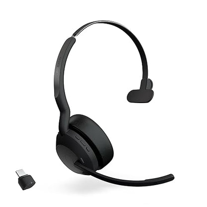 Jabra Evolve2 55 Headset - Mono - Wireless - Bluetooth - 98.4 ft - 20 Hz - 20 kHz - On-ear - Monaural - Supra-aural - MEMS Technology, Noise Cancelling Microphone - Noise Canceling