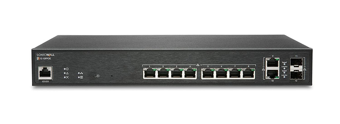 SonicWall Switch SWS12-10FPOE with 1YR 24x7 Dynamic Support (02-SSC-8370)
