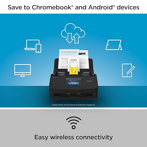 ScanSnap iX1600 Chromebook Edition Wireless Color Duplex Document Scanner, ChromeOS Compatible, Black ScanSnap iX1600 Black Chromebook Edition