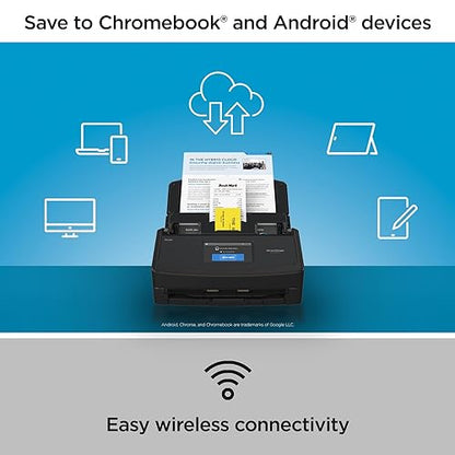 ScanSnap iX1600 Chromebook Edition Wireless Color Duplex Document Scanner, ChromeOS Compatible, Black ScanSnap iX1600 Black Chromebook Edition