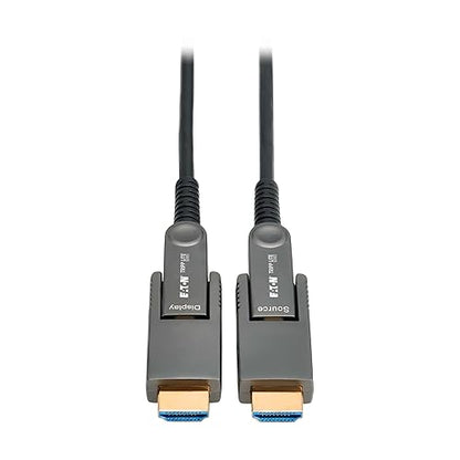 Tripp Lite Long Distance 8K HDMI Fiber Active Optical Cable (AOC), 98 Feet / 30 Meters, Detachable Connectors for Micro-HDMI, UHD 8K@60Hz, HDR, HDCP 2.3, Black (P568FMM-30M-8K6)