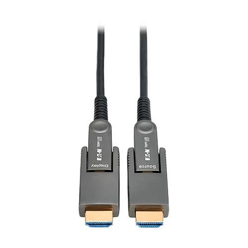 Tripp Lite Long Distance 8K HDMI Fiber Active Optical Cable (AOC), 66 Feet / 20 Meters, Detachable Connectors for Micro-HDMI, UHD 8K@60Hz, HDR, HDCP 2.3, Black, 3-Year Warranty (P568FMM-20M-8K6)