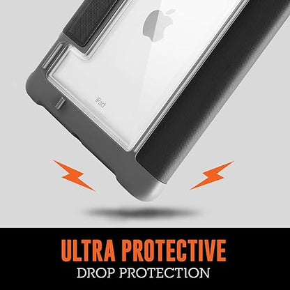 STM Dux Plus Duo iPad Case 7th/8th/9th Gen 10.2-inch ipad case - Maximum Drop Protection and Clear Back, Storage for Apple Pencil or Logitech Crayon with Magnetic Battery Saving On/Off Cover- Black Black iPad 9th/8th/7th Gen