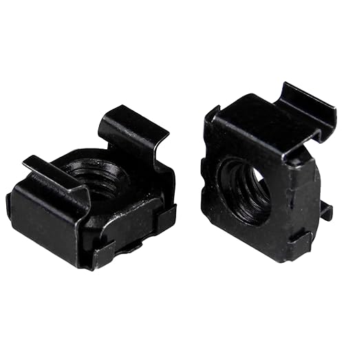 StarTech.com M6 Cage Nuts - 50 Pack, Black - M6 Mounting Cage Nuts for Server Rack & Cabinet (CABCAGENUT6B) 50-M6 Black Cage Nuts Nuts