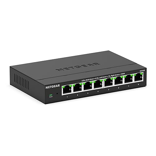 Netgear 8-Port 2.5G Multi-Gigabit Ethernet Unmanaged Switch - 8 Ports - 2.5 Gigabit Ethernet - 2.5GBase-T - 7.98 W Power Consumption - Twisted Pair - Desktop, Wall Mountable