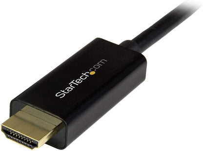 StarTech.com 16ft (5m) DisplayPort to HDMI Cable - 4K 30Hz - DisplayPort to HDMI Adapter Cable - DP 1.2 to HDMI Monitor Cable Converter - Latching DP Connector - Passive DP to HDMI Cord (DP2HDMM5MB) 16 feet Single