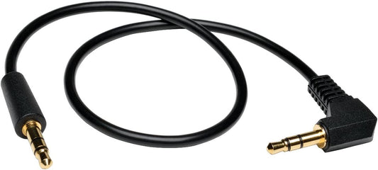 TRIPP LITE P312-001-RA 1-Feet 3.5mm Mini Stereo Audio Cable with One Right Angle Plug,Black One Right Angle Plug 1-Feet