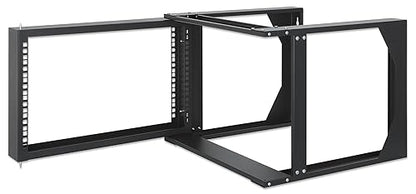 Intellinet 6U 19" 2 Post Open Frame Server Wall Mount Rack - 180 Degree Gate Swing, Flatpacked, Antistatic Powder Coated Steel – for IT Network Equipment & AV Devices – 3 Yr Mfg Warranty – 716178 6U 2 Post - Flatpacked