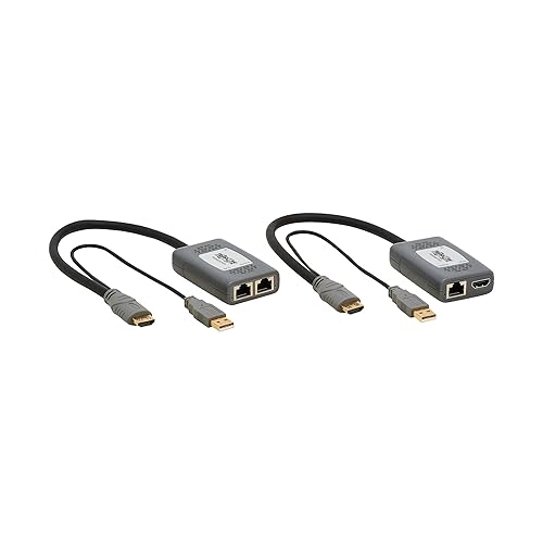 Tripp Lite Long-Distance HDMI Over Cat6 Extender Kit, 4K @ 60Hz, 1-Port, Extend up to 230 Feet / 70 Meters, Daisy-Chain up to 920ft / 280M, TAA Compliant, 1-Year Warranty (B127U-111-PHPH) 1-Port Extender Kit HDMI