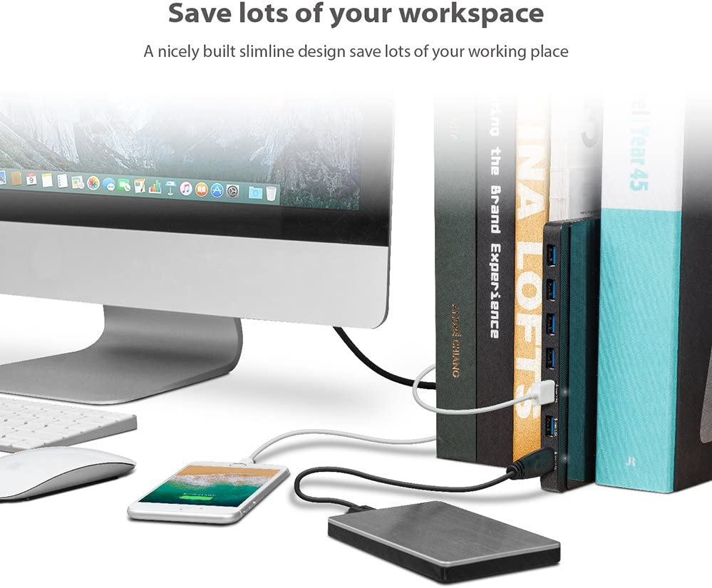 [2nd Gen] TP-Link 7-Port USB 3.0 Ultra Slim Hub Including 3 BC 1.2 Charging Ports up to 5V / 1.5A. Compatible with Windows, Mac, Chrome &amp; Linux OS, with Power On/Off Button (UH700)