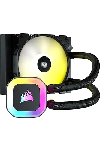 Corsair H55 RGB Liquid CPU Cooler - 120mm AIO - SP120 RGB Elite Fan - Fits Intel LGA 1200/115X/2066, AMD AM4 - Motherboard ARGB Adapter Included - Black