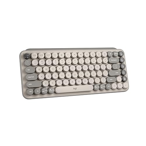Logitech POP Keys Mechanical Wireless Keyboard with Customizable Emoji Keys, Durable Compact Design, Bluetooth or USB Connectivity, Multi-Device, OS Compatible - Mist Mist POP Keys