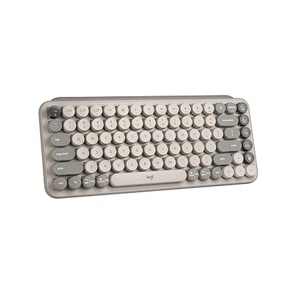 Logitech POP Keys Mechanical Wireless Keyboard with Customizable Emoji Keys, Durable Compact Design, Bluetooth or USB Connectivity, Multi-Device, OS Compatible - Mist Mist POP Keys