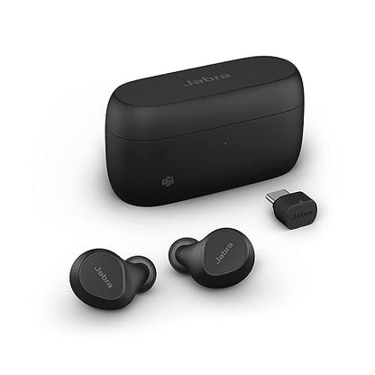 Jabra Evolve2 True Wireless in-Ear Bluetooth Earbuds with Active Noise Cancellation (ANC) and 4-mic MultiSensor Voice Technology - Microsoft Teams Certified, Works with All Other Meeting apps - Black MS Teams USB-C